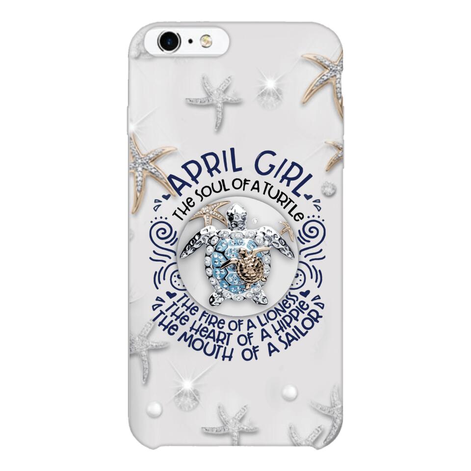PERSONALIZED APRIL TURTLE GIRL PHONECASE QTTQ2603