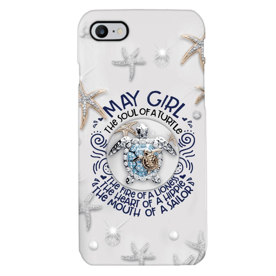 PERSONALIZED MAY TURTLE GIRL PHONECASE QTTQ2603