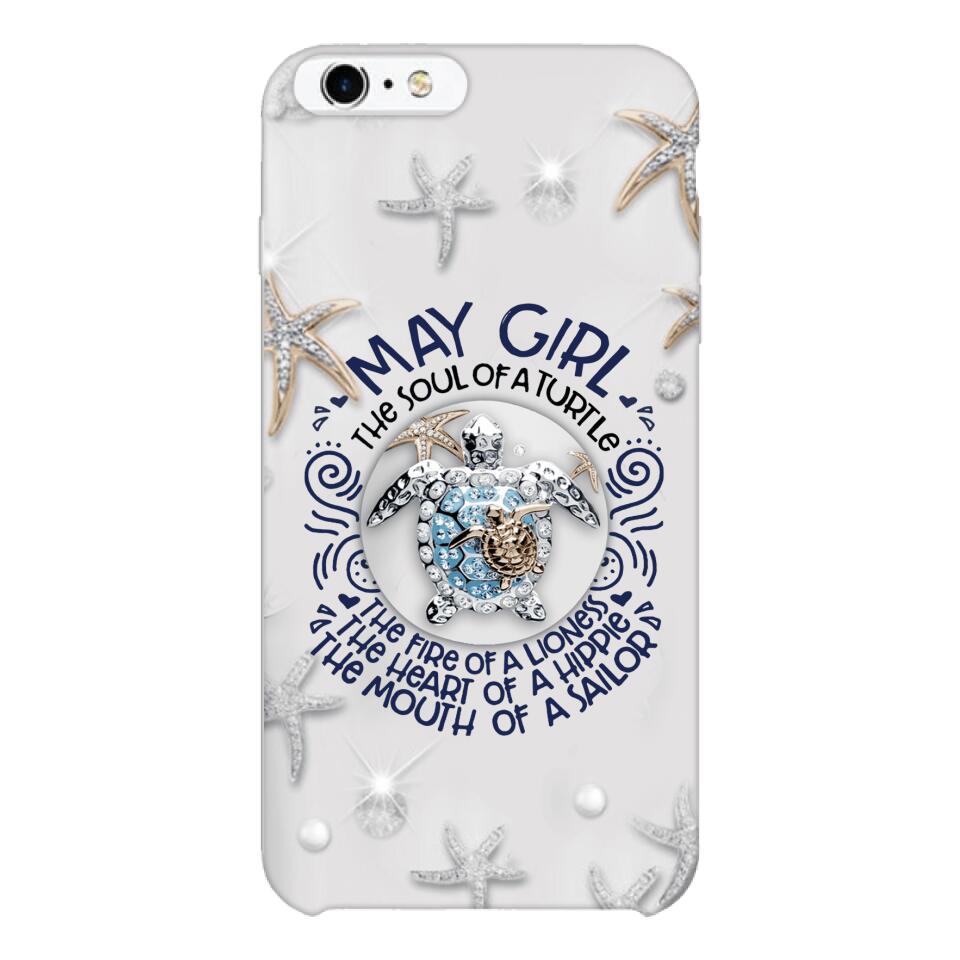 PERSONALIZED MAY TURTLE GIRL PHONECASE QTTQ2603