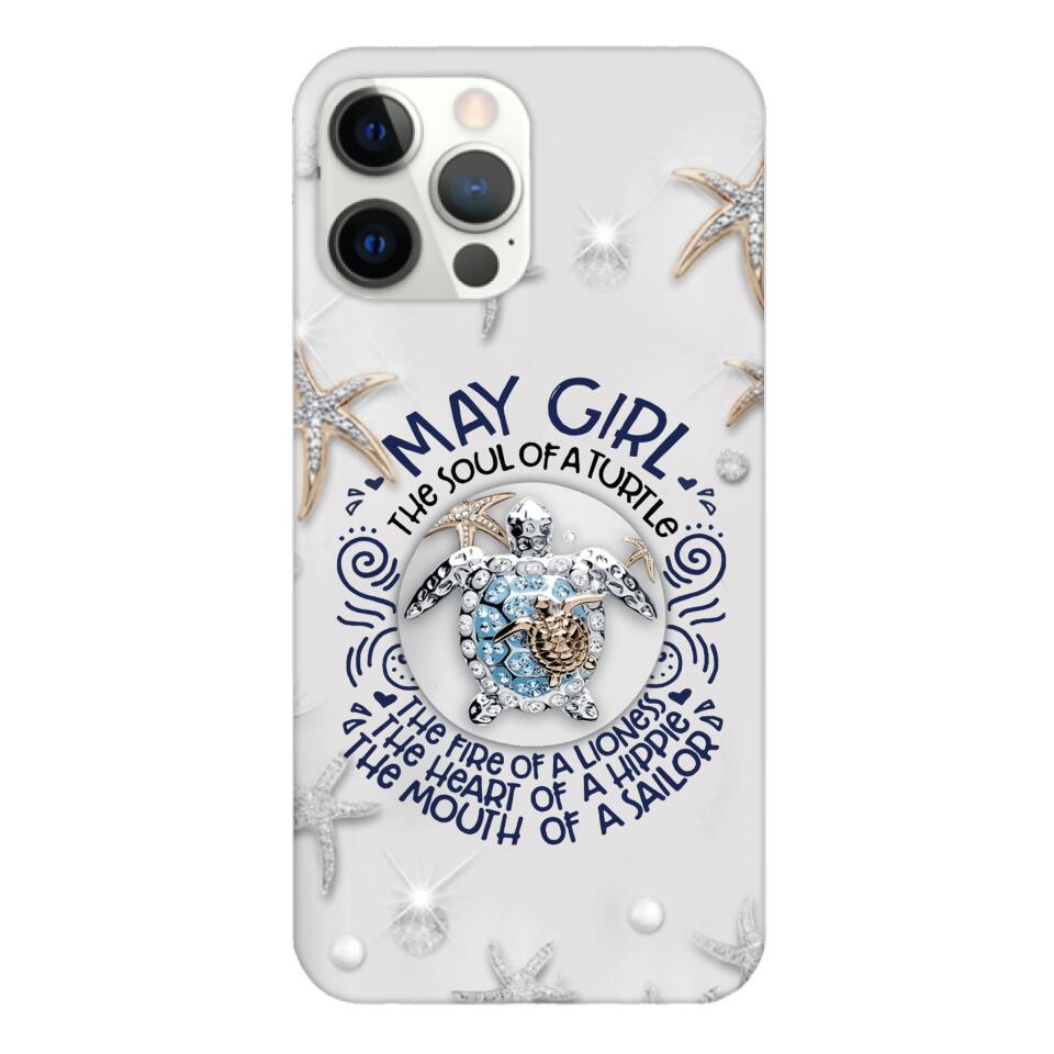 PERSONALIZED MAY TURTLE GIRL PHONECASE QTTQ2603