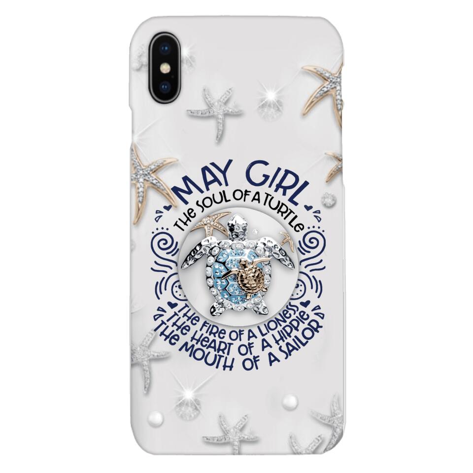 PERSONALIZED MAY TURTLE GIRL PHONECASE QTTQ2603