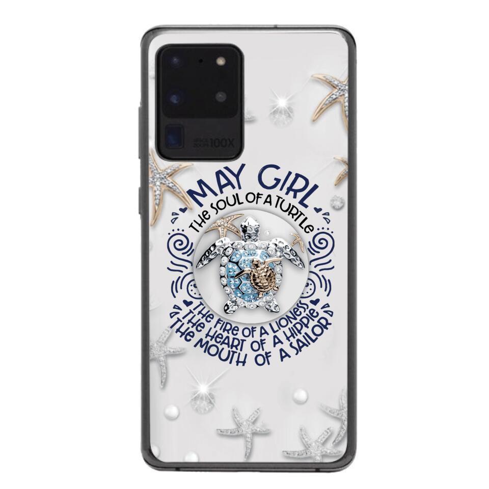 PERSONALIZED MAY TURTLE GIRL PHONECASE QTTQ2603