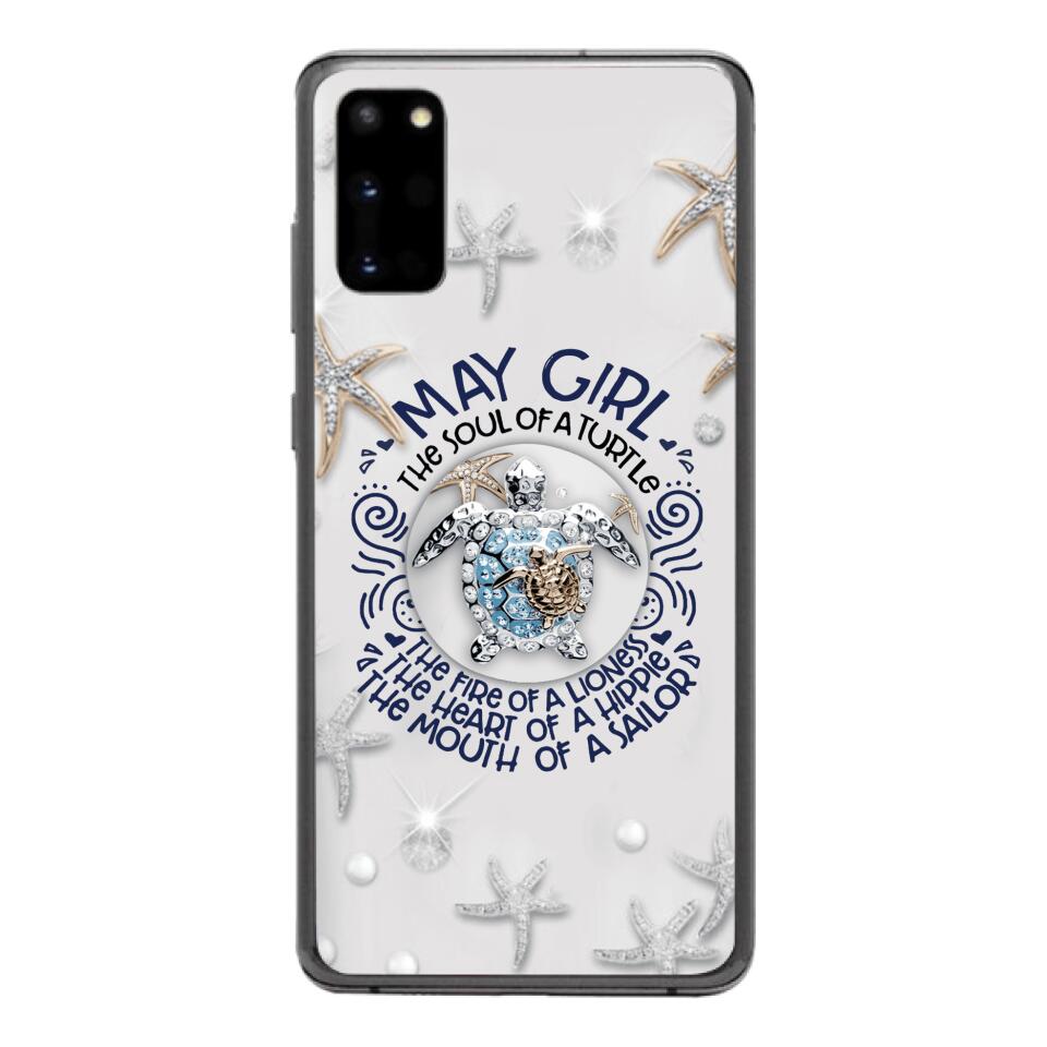 PERSONALIZED MAY TURTLE GIRL PHONECASE QTTQ2603