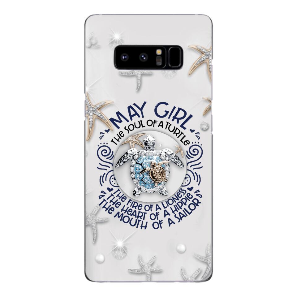 PERSONALIZED MAY TURTLE GIRL PHONECASE QTTQ2603