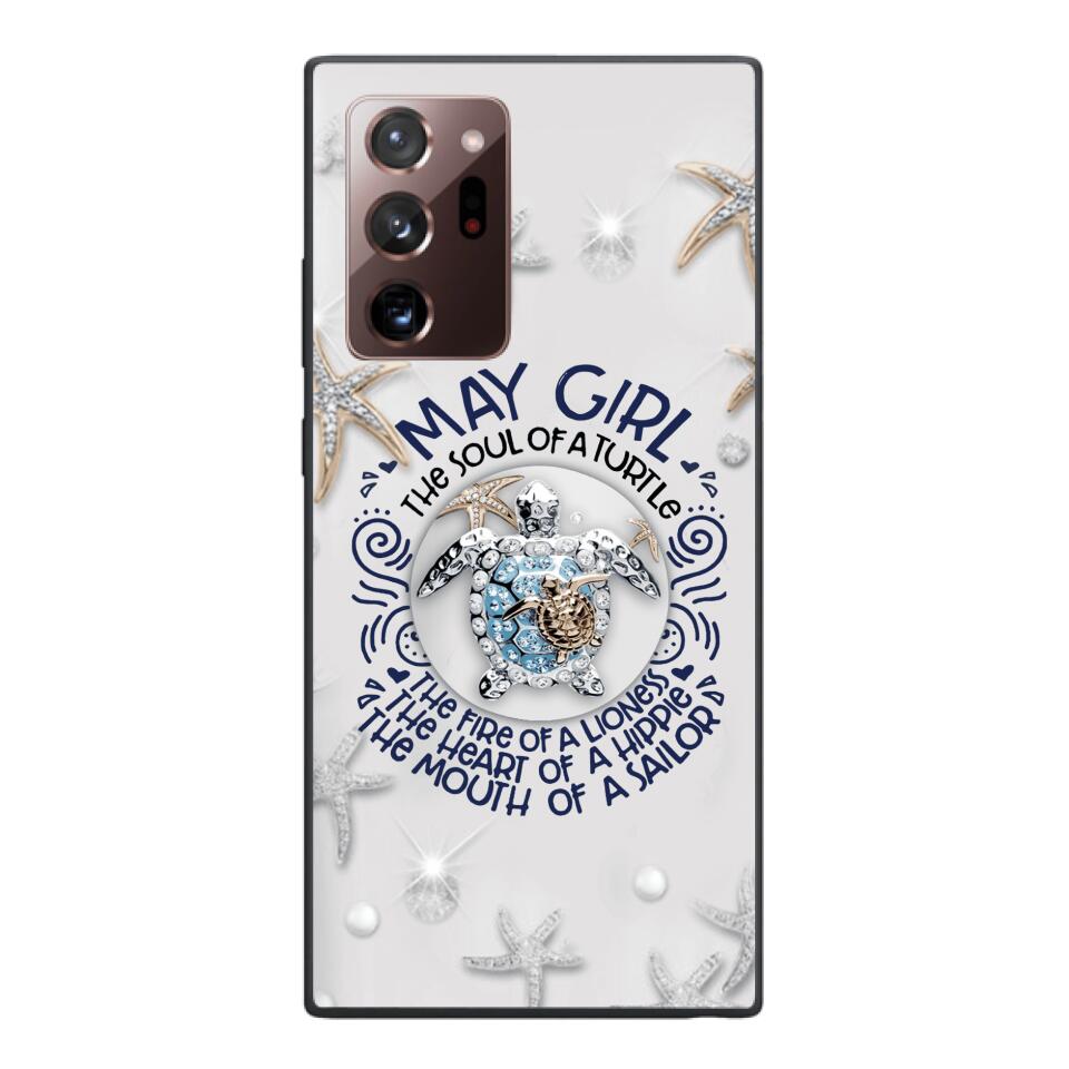 PERSONALIZED MAY TURTLE GIRL PHONECASE QTTQ2603