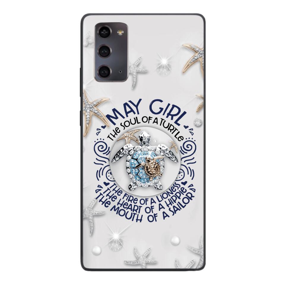 PERSONALIZED MAY TURTLE GIRL PHONECASE QTTQ2603