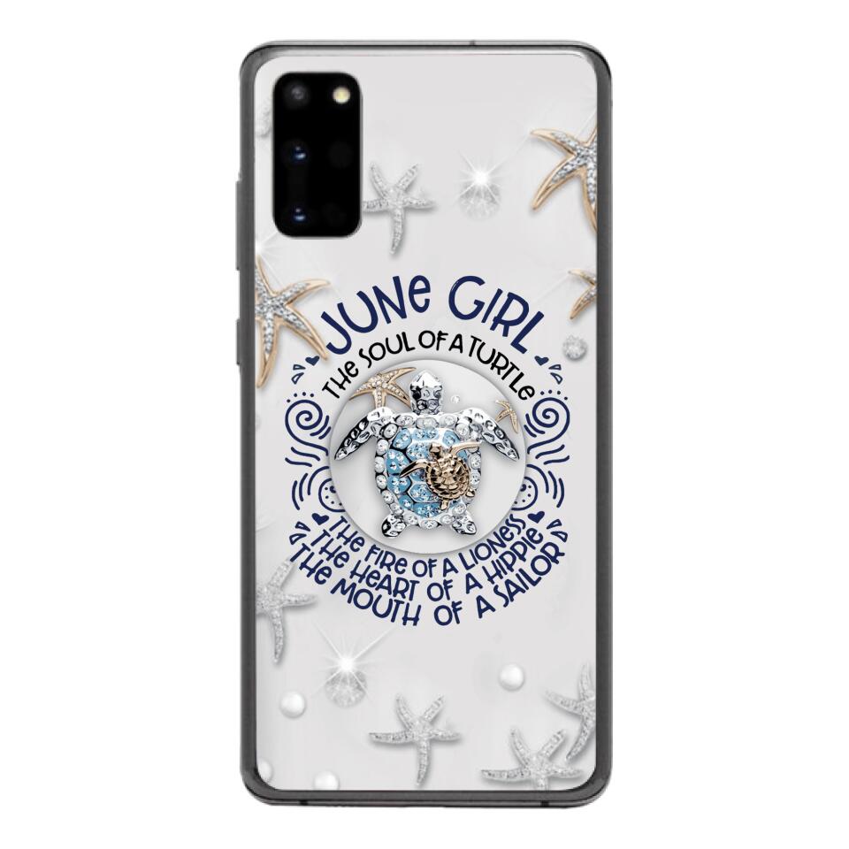 PERSONALIZED JUNE TURTLE GIRL PHONECASE QTTQ2603