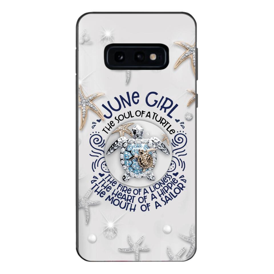 PERSONALIZED JUNE TURTLE GIRL PHONECASE QTTQ2603