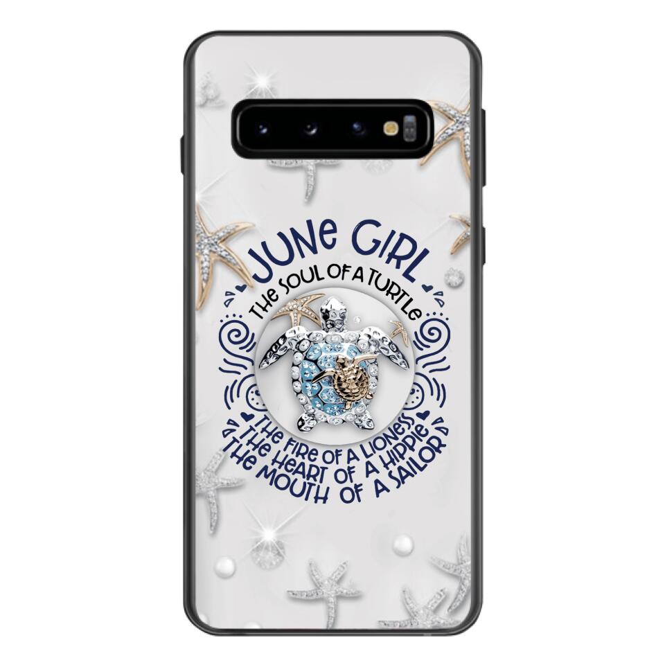 PERSONALIZED JUNE TURTLE GIRL PHONECASE QTTQ2603