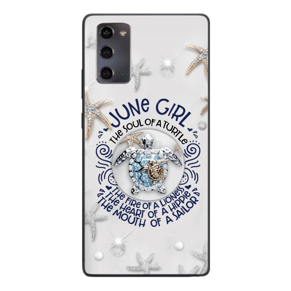 PERSONALIZED JUNE TURTLE GIRL PHONECASE QTTQ2603