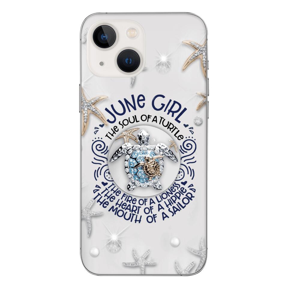 PERSONALIZED JUNE TURTLE GIRL PHONECASE QTTQ2603