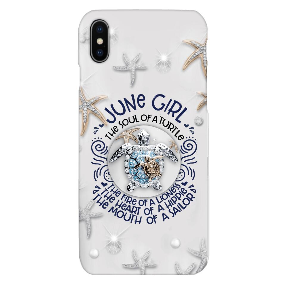 PERSONALIZED JUNE TURTLE GIRL PHONECASE QTTQ2603