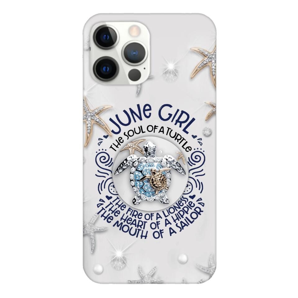 PERSONALIZED JUNE TURTLE GIRL PHONECASE QTTQ2603
