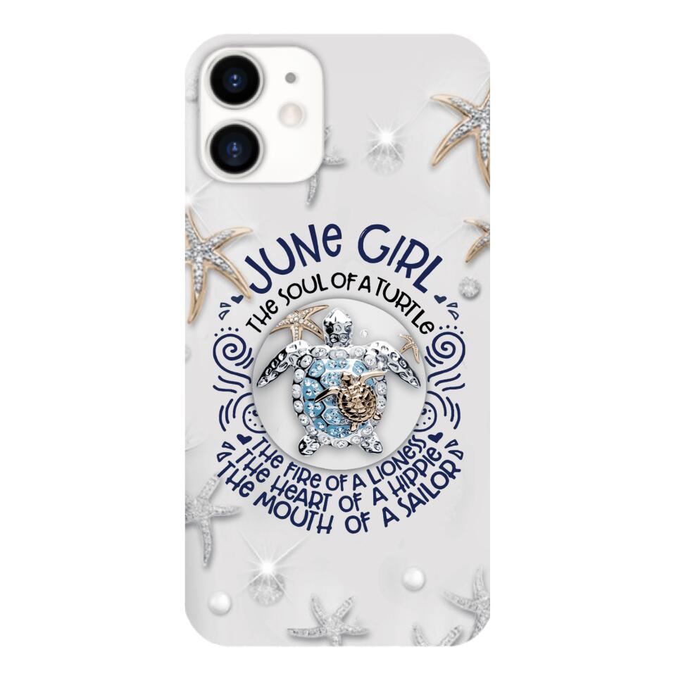 PERSONALIZED JUNE TURTLE GIRL PHONECASE QTTQ2603