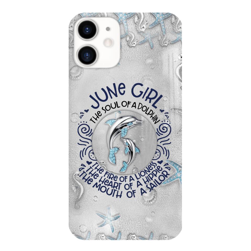 PERSONALIZED JUNE DOLPHIN GIRL PHONECASE QTTQ2603