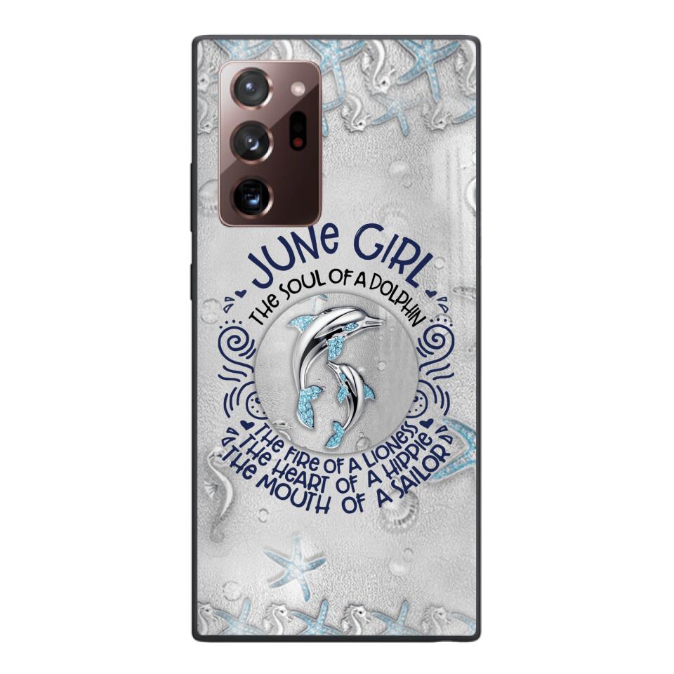 PERSONALIZED JUNE DOLPHIN GIRL PHONECASE QTTQ2603