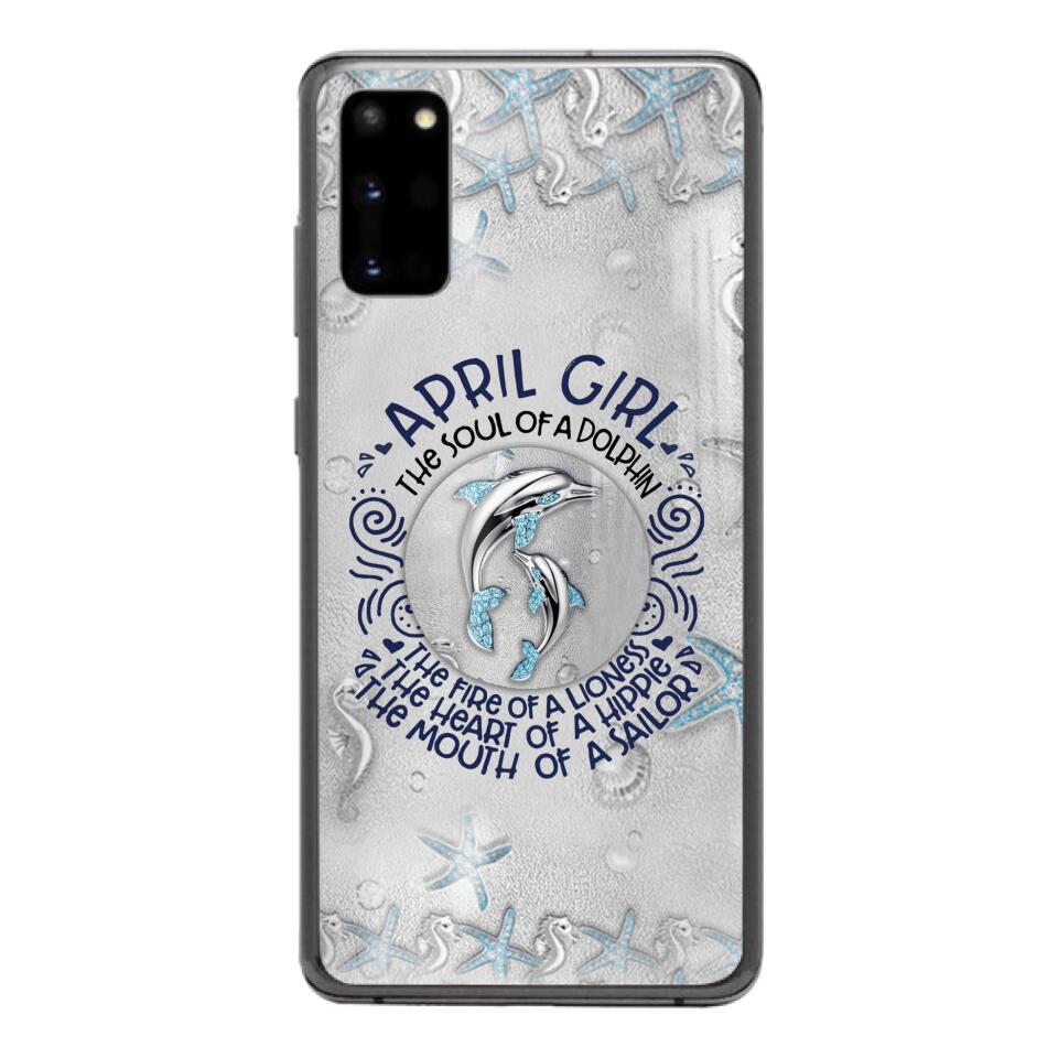 PERSONALIZED APRIL DOLPHIN GIRL PHONECASE QTTQ2603