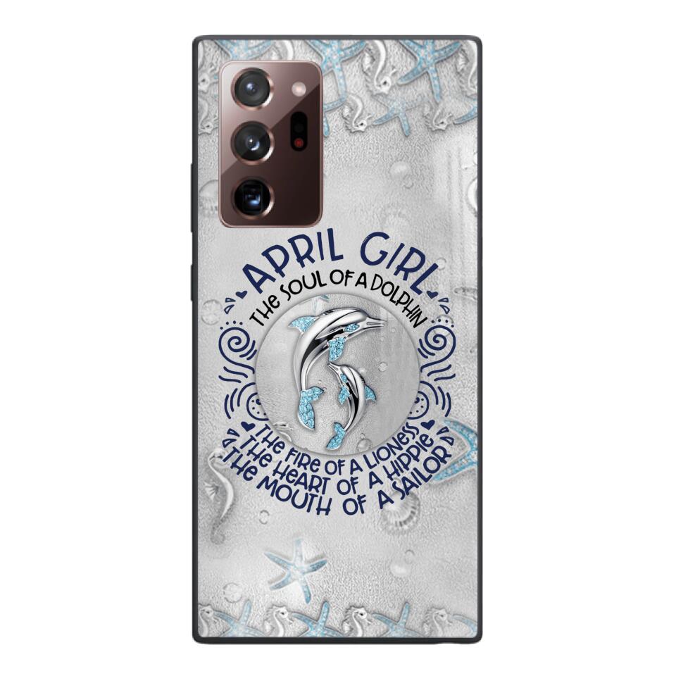 PERSONALIZED APRIL DOLPHIN GIRL PHONECASE QTTQ2603