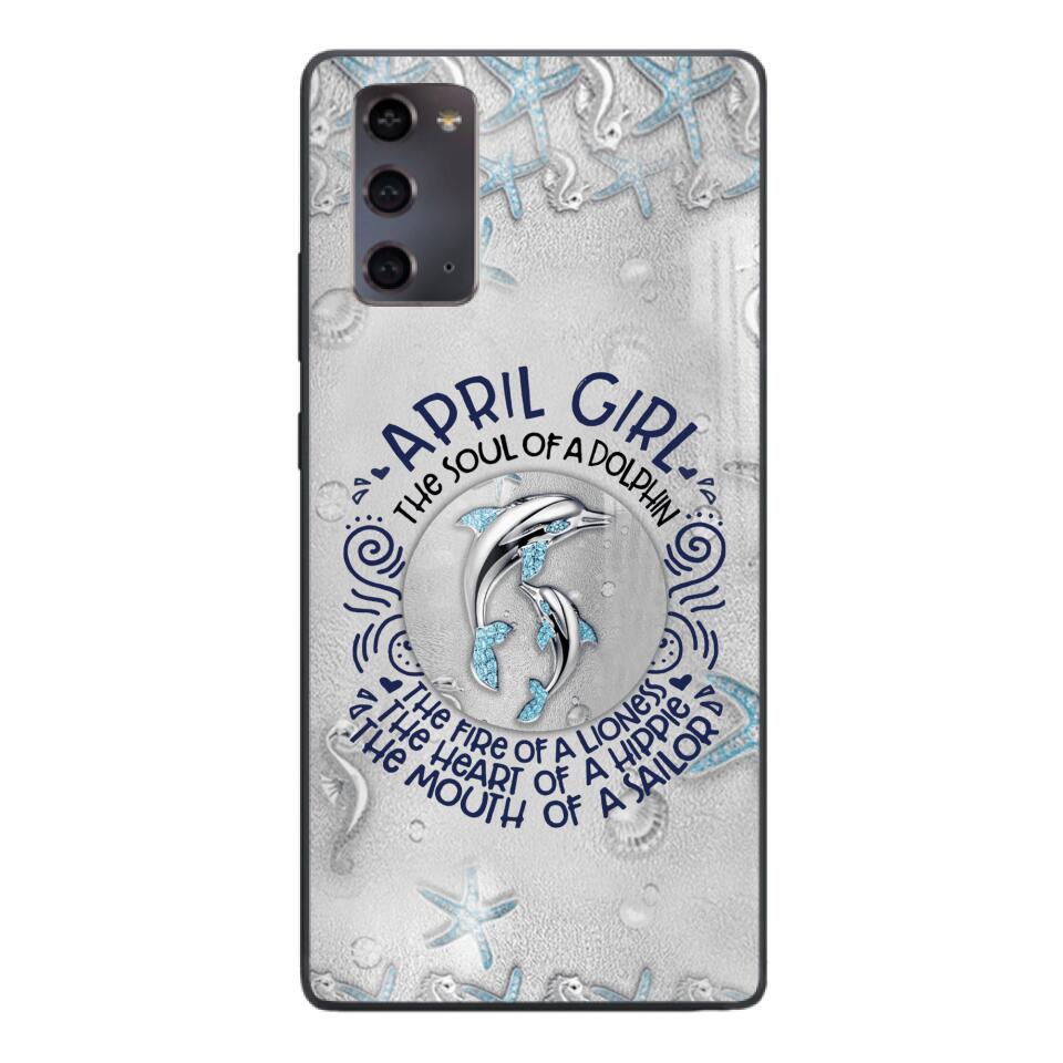 PERSONALIZED APRIL DOLPHIN GIRL PHONECASE QTTQ2603