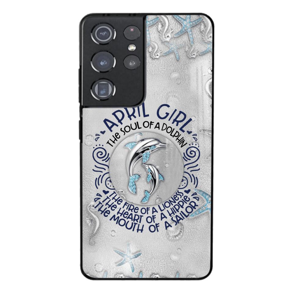 PERSONALIZED APRIL DOLPHIN GIRL PHONECASE QTTQ2603