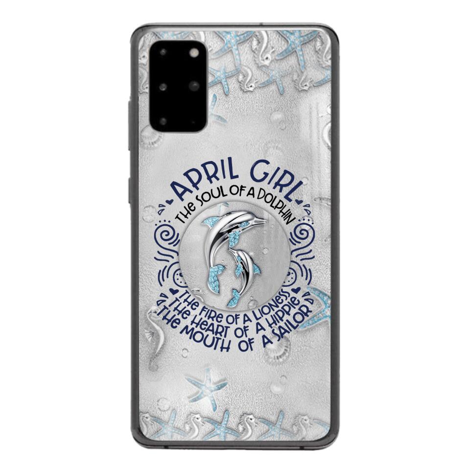PERSONALIZED APRIL DOLPHIN GIRL PHONECASE QTTQ2603