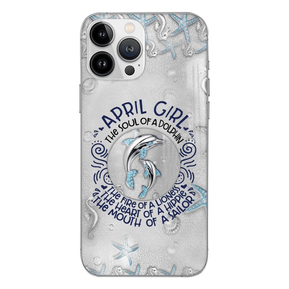 PERSONALIZED APRIL DOLPHIN GIRL PHONECASE QTTQ2603