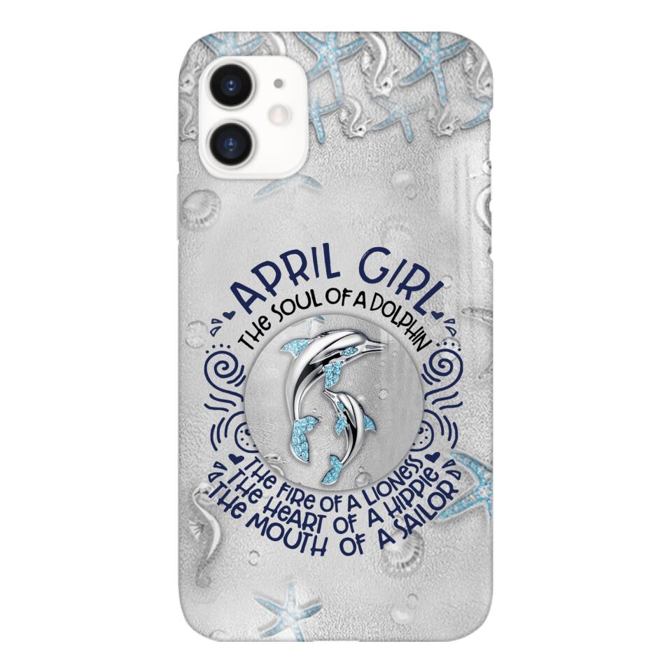 PERSONALIZED APRIL DOLPHIN GIRL PHONECASE QTTQ2603