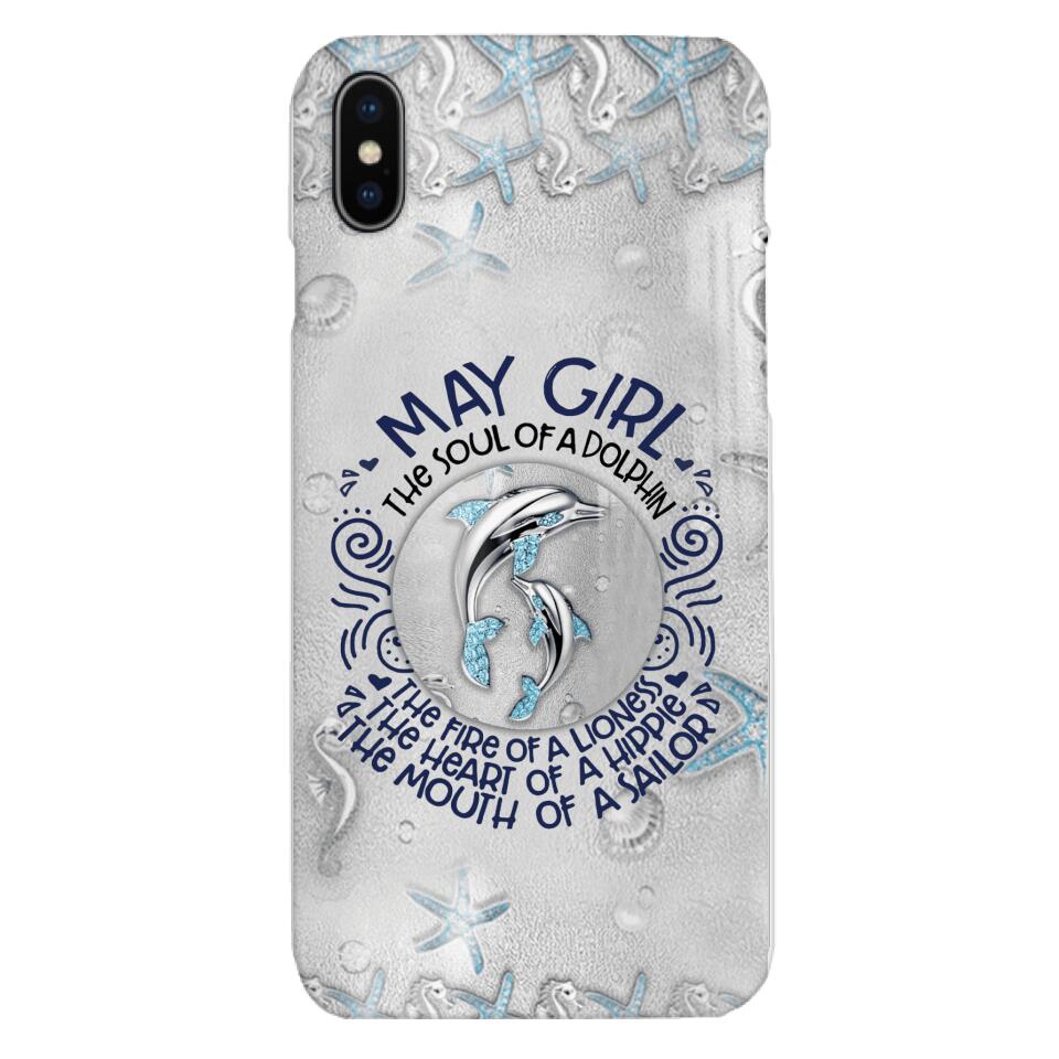 PERSONALIZED MAY DOLPHIN GIRL PHONECASE QTTQ2603