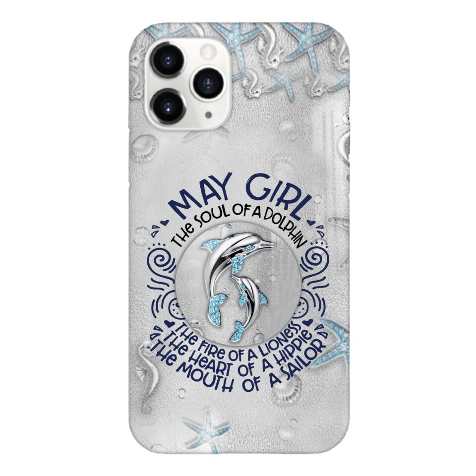 PERSONALIZED MAY DOLPHIN GIRL PHONECASE QTTQ2603