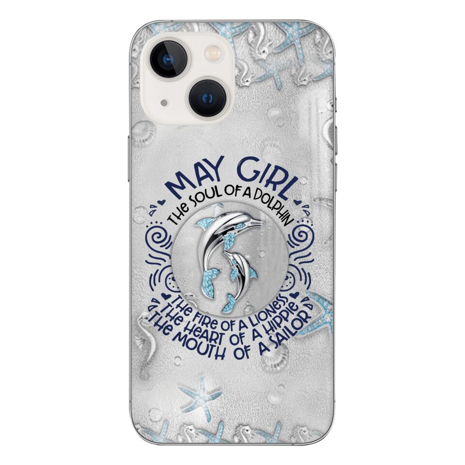 PERSONALIZED MAY DOLPHIN GIRL PHONECASE QTTQ2603