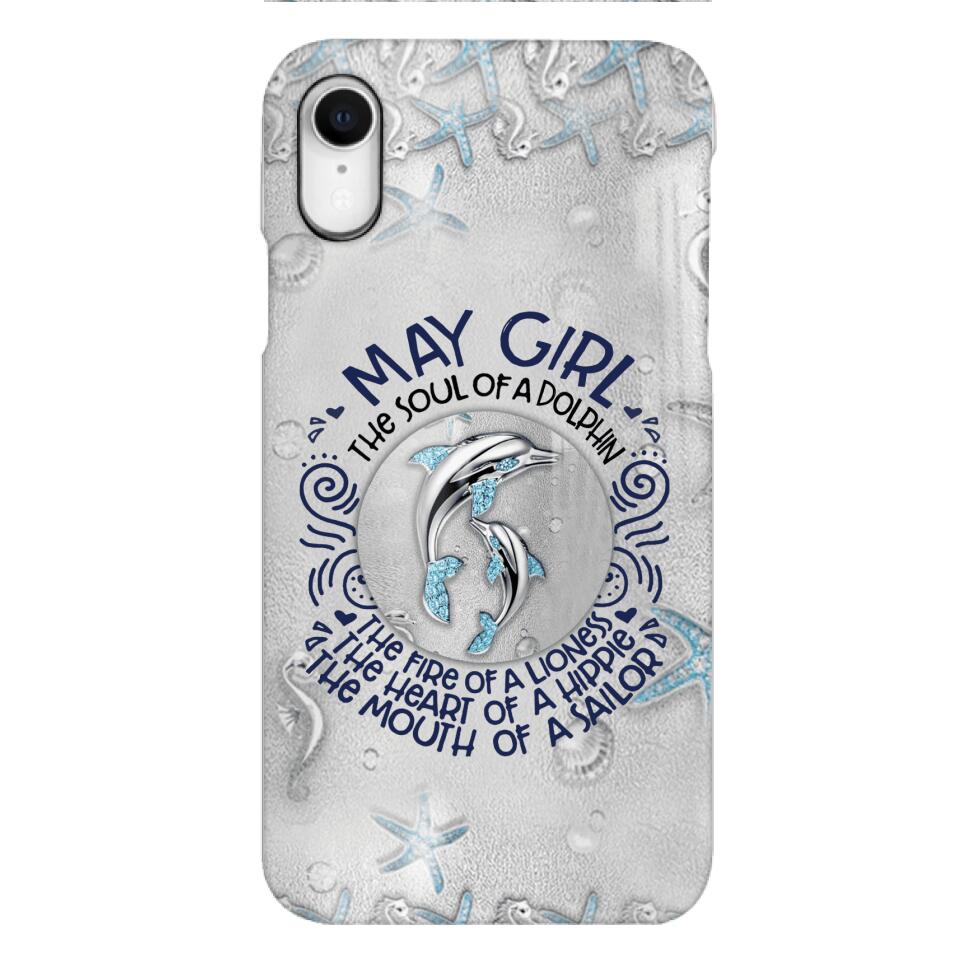PERSONALIZED MAY DOLPHIN GIRL PHONECASE QTTQ2603