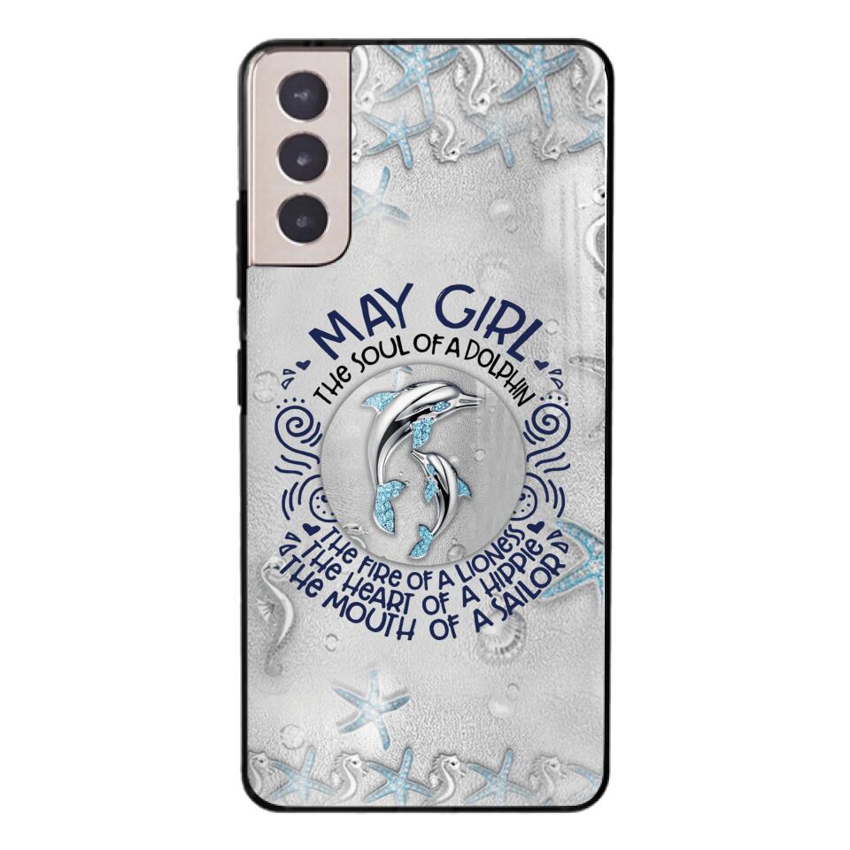 PERSONALIZED MAY DOLPHIN GIRL PHONECASE QTTQ2603