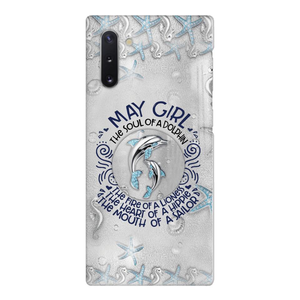 PERSONALIZED MAY DOLPHIN GIRL PHONECASE QTTQ2603