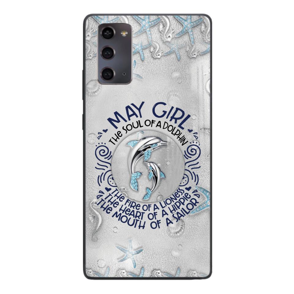 PERSONALIZED MAY DOLPHIN GIRL PHONECASE QTTQ2603