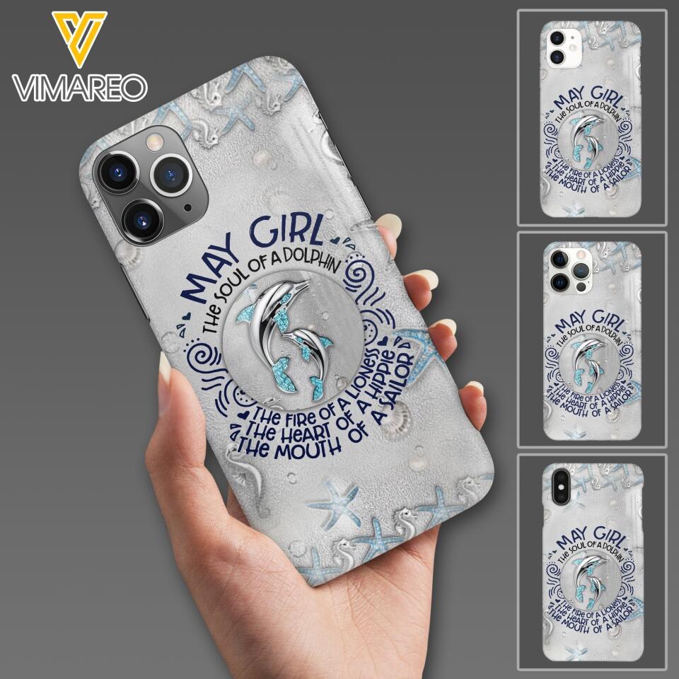 PERSONALIZED MAY DOLPHIN GIRL PHONECASE QTTQ2603