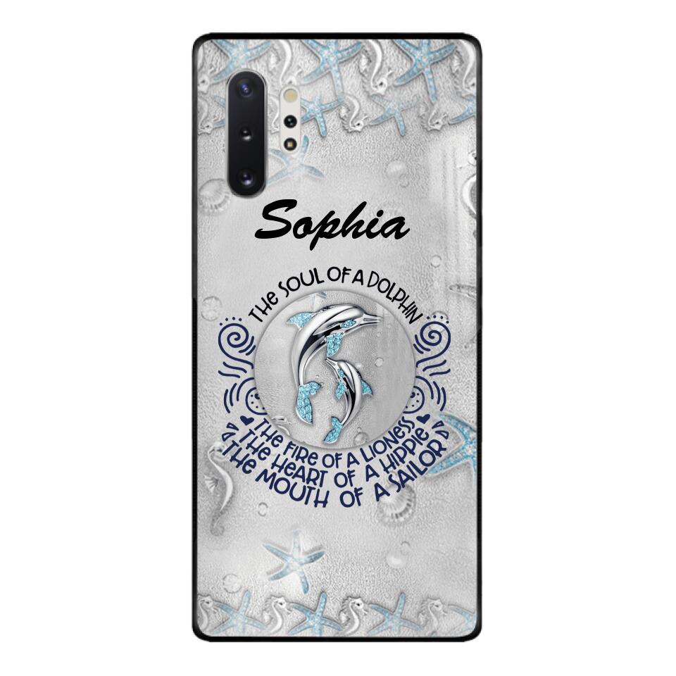 PERSONALIZED DOLPHIN GIRL WITH NAME PHONECASE QTTQ2603