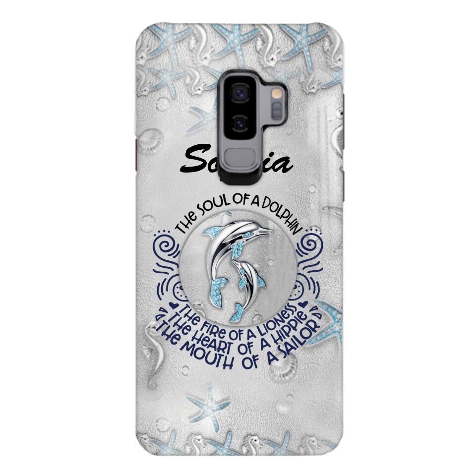PERSONALIZED DOLPHIN GIRL WITH NAME PHONECASE QTTQ2603