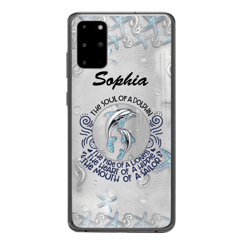 PERSONALIZED DOLPHIN GIRL WITH NAME PHONECASE QTTQ2603