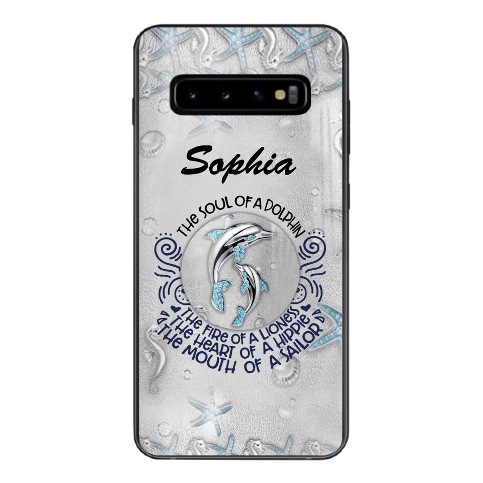 PERSONALIZED DOLPHIN GIRL WITH NAME PHONECASE QTTQ2603