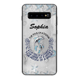 PERSONALIZED DOLPHIN GIRL WITH NAME PHONECASE QTTQ2603