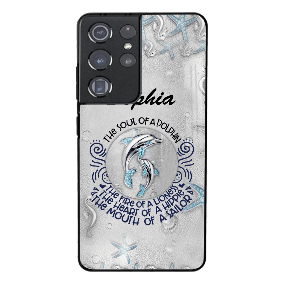 PERSONALIZED DOLPHIN GIRL WITH NAME PHONECASE QTTQ2603