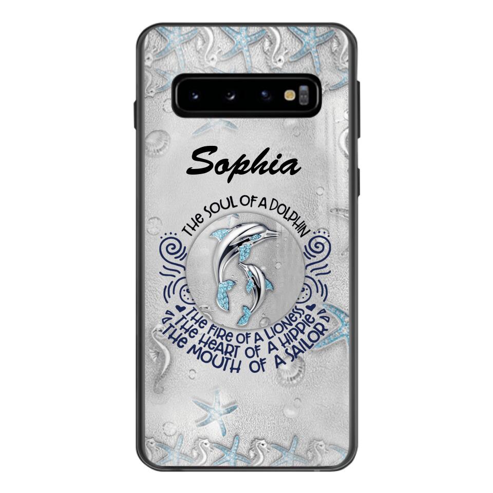 PERSONALIZED DOLPHIN GIRL WITH NAME PHONECASE QTTQ2603