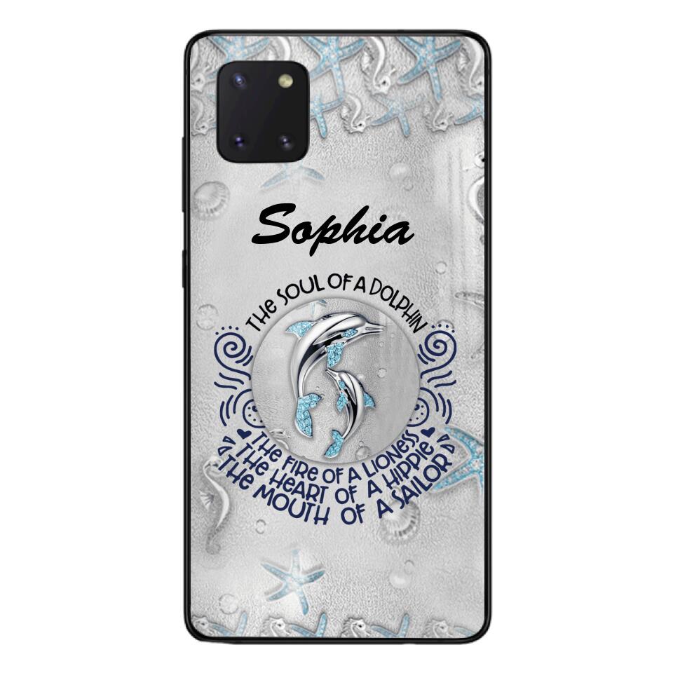 PERSONALIZED DOLPHIN GIRL WITH NAME PHONECASE QTTQ2603
