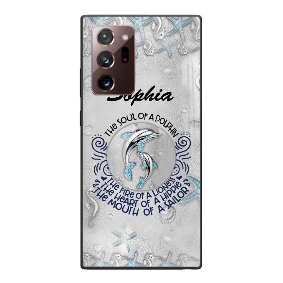 PERSONALIZED DOLPHIN GIRL WITH NAME PHONECASE QTTQ2603