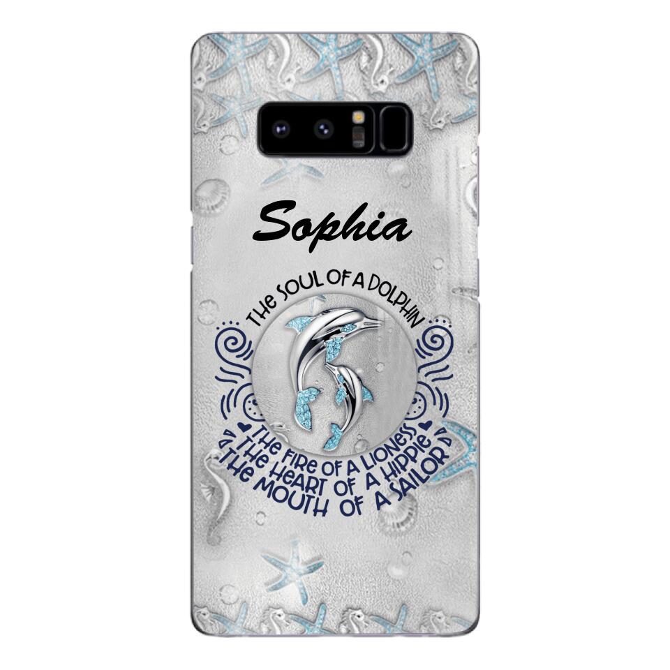 PERSONALIZED DOLPHIN GIRL WITH NAME PHONECASE QTTQ2603