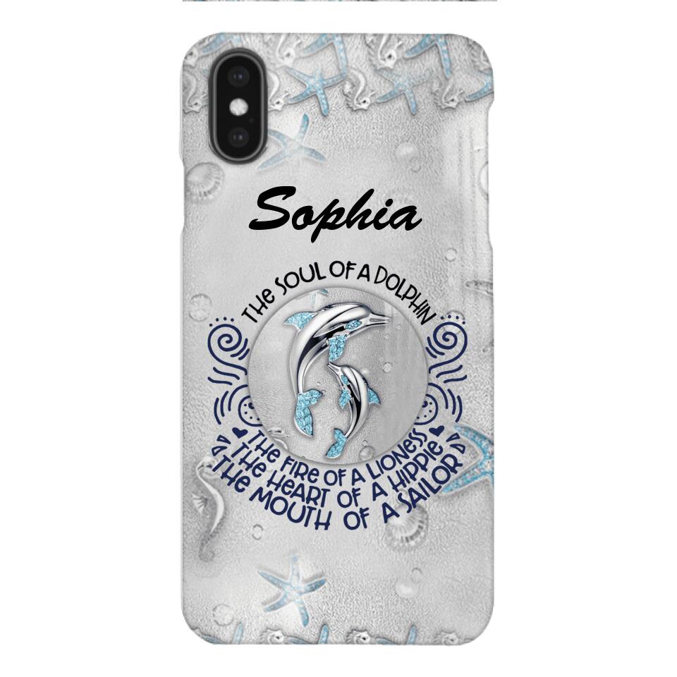 PERSONALIZED DOLPHIN GIRL WITH NAME PHONECASE QTTQ2603