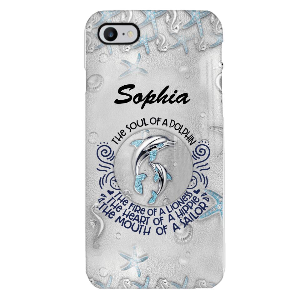 PERSONALIZED DOLPHIN GIRL WITH NAME PHONECASE QTTQ2603