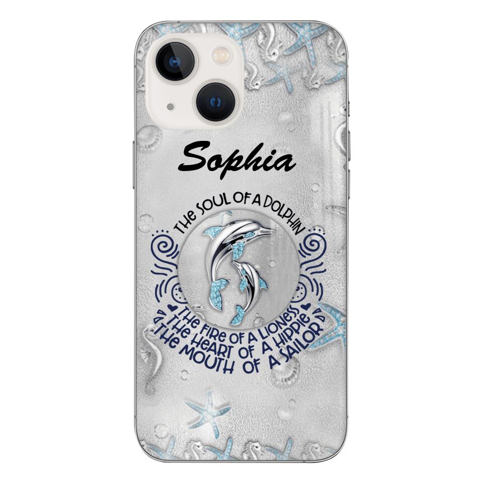 PERSONALIZED DOLPHIN GIRL WITH NAME PHONECASE QTTQ2603