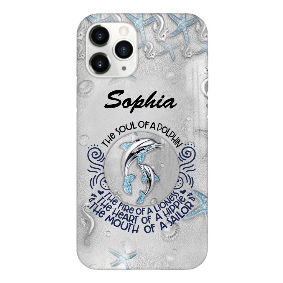 PERSONALIZED DOLPHIN GIRL WITH NAME PHONECASE QTTQ2603