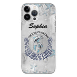 PERSONALIZED DOLPHIN GIRL WITH NAME PHONECASE QTTQ2603